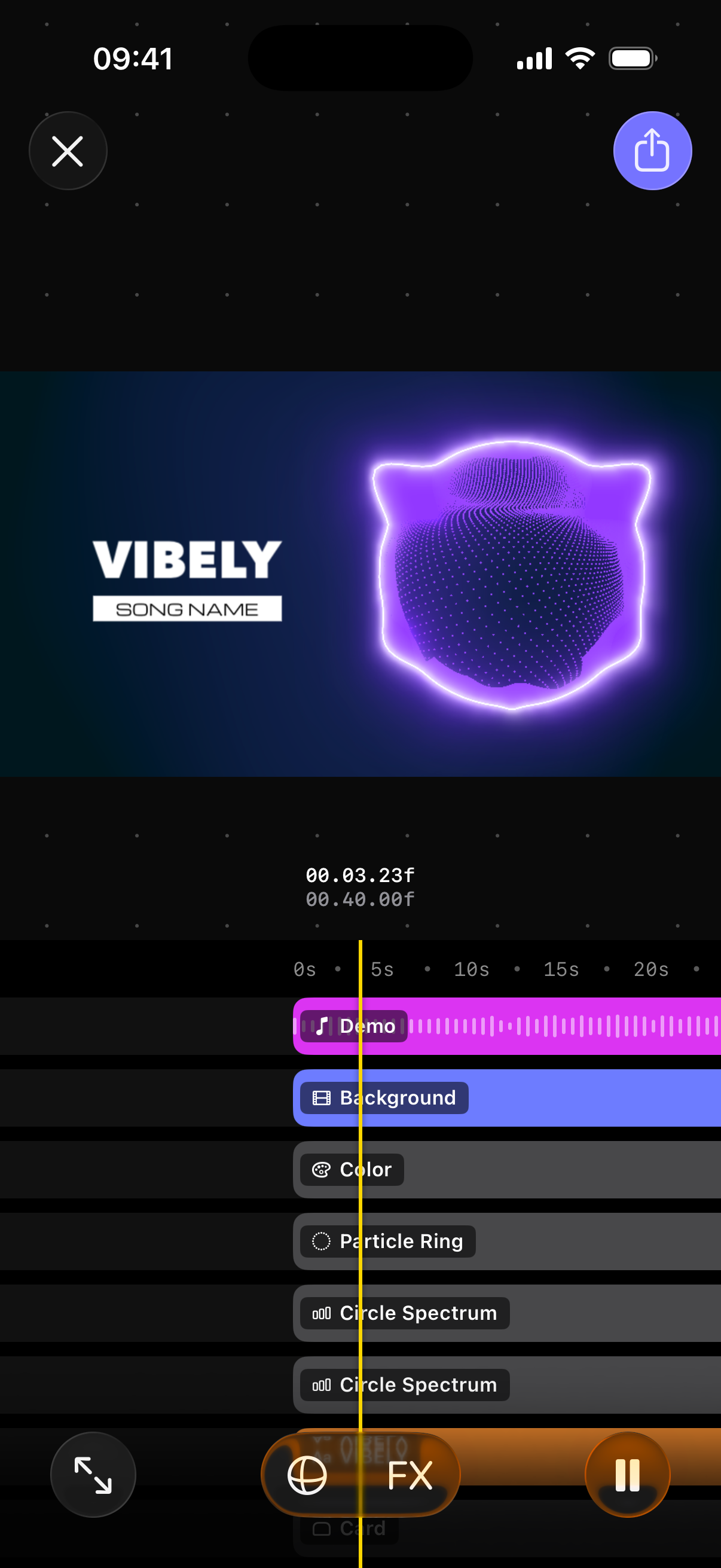 The video playing in the editor